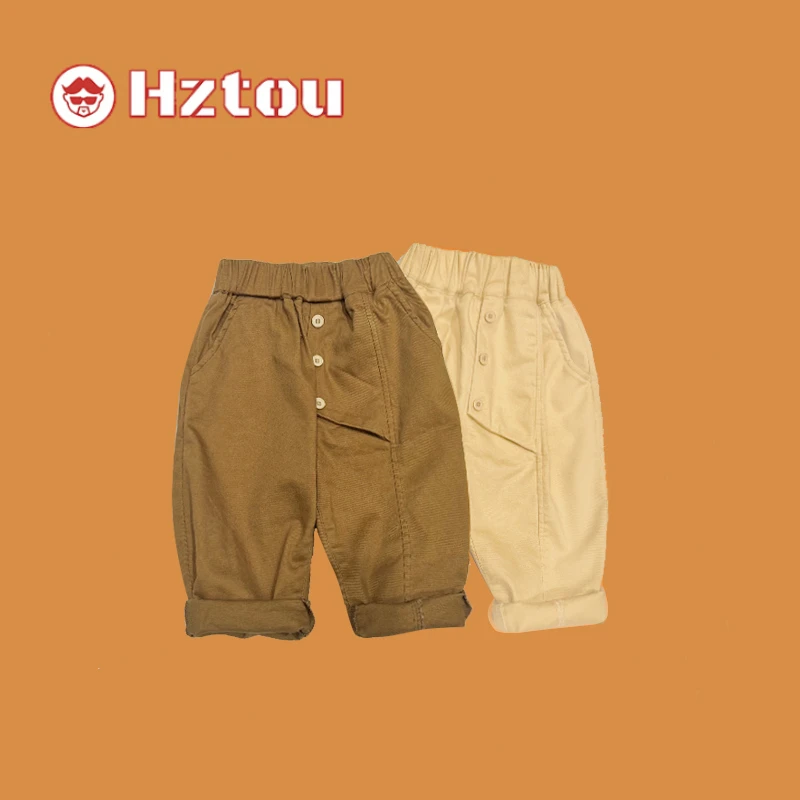 儿童春季韩版个性扣子休闲百搭裤CQ009