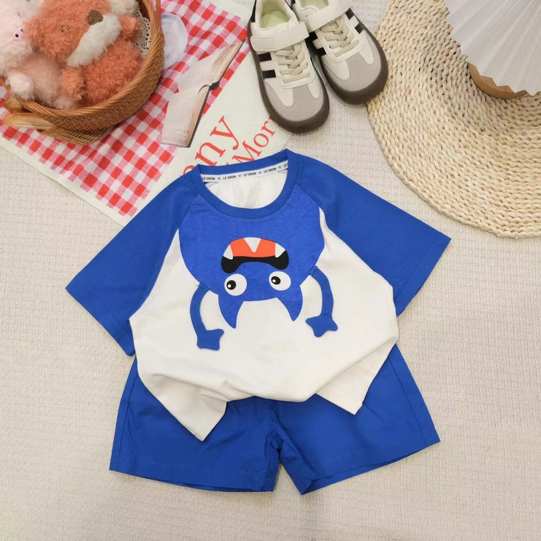 儿童夏季卡通小怪兽套装XQ051