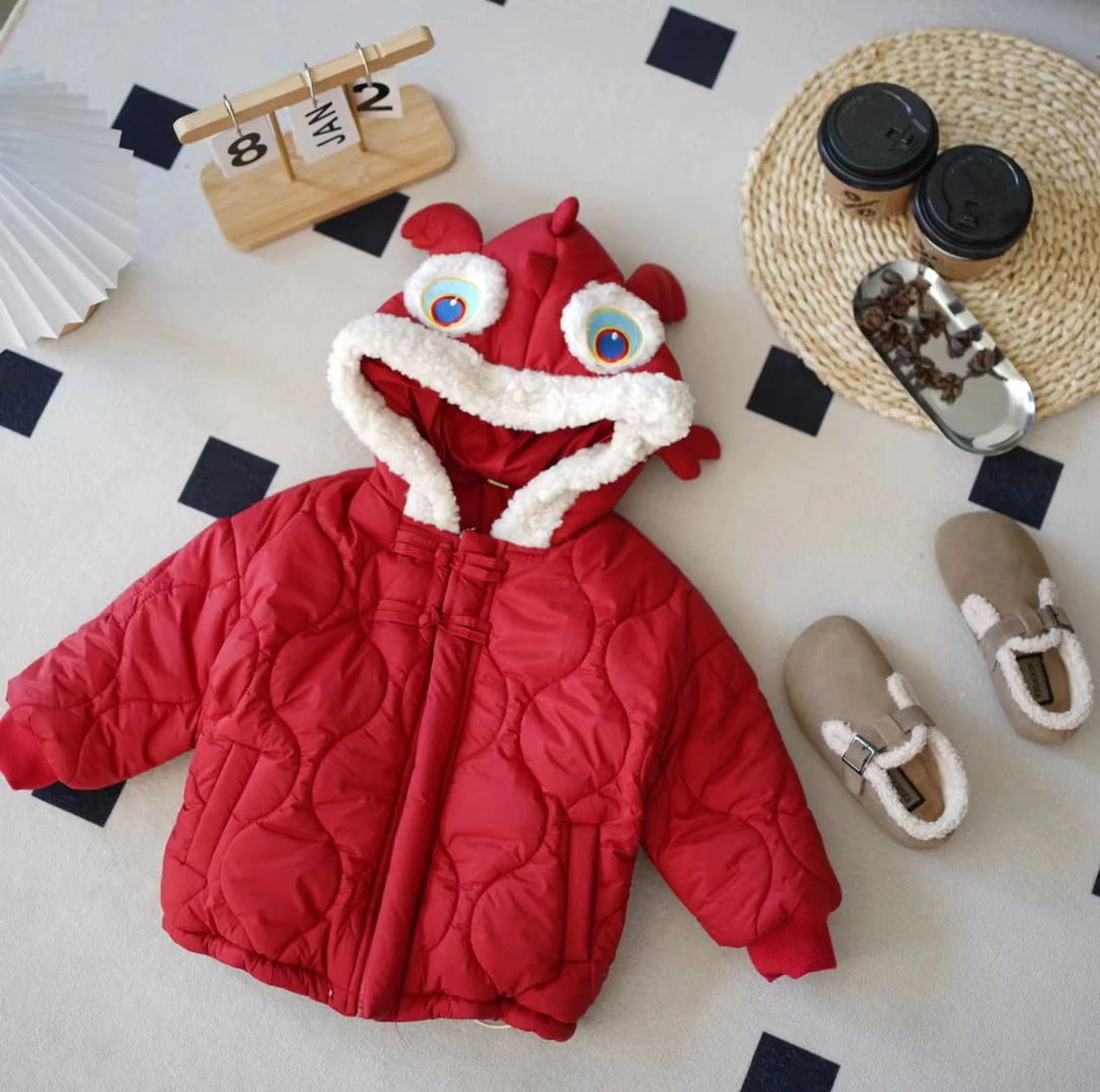 儿童秋冬韩版卡通小龙人加厚连帽棉服SQ1557