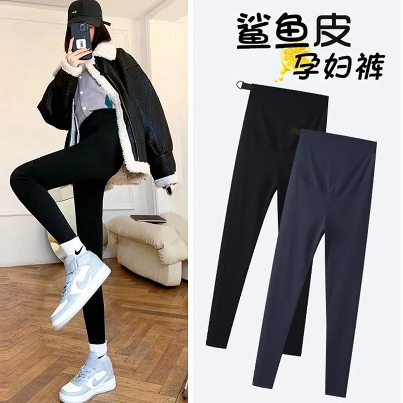 孕妇打底裤鲨鱼孕妇裤夏季薄款修身外穿芭比裤瑜伽裤托腹裤孕妇裤