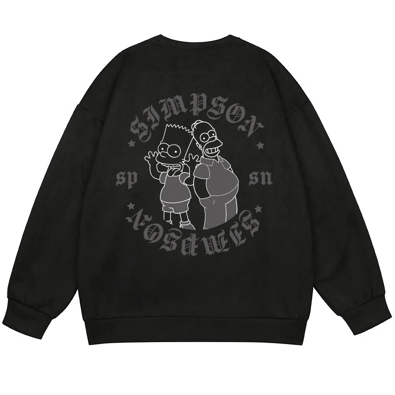 THESIMPSONS麂绒复古字母印花宽松圆领卫衣男女同款SPCTT223F65U