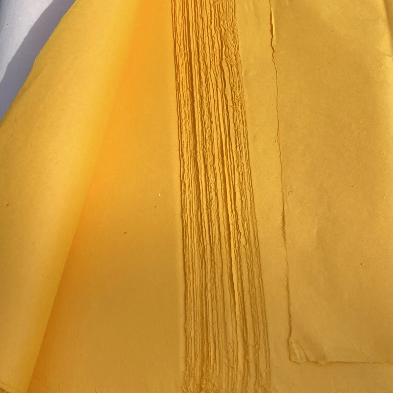 三星宣【直播间专享】草木染皮纸佛黄色四尺