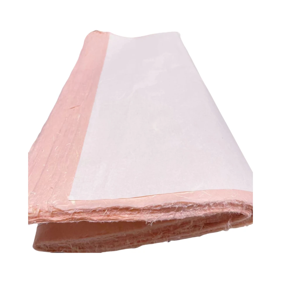 【直播间专享】纯手工构皮长云龙半生熟皮纸色桃粉色四尺对开25张