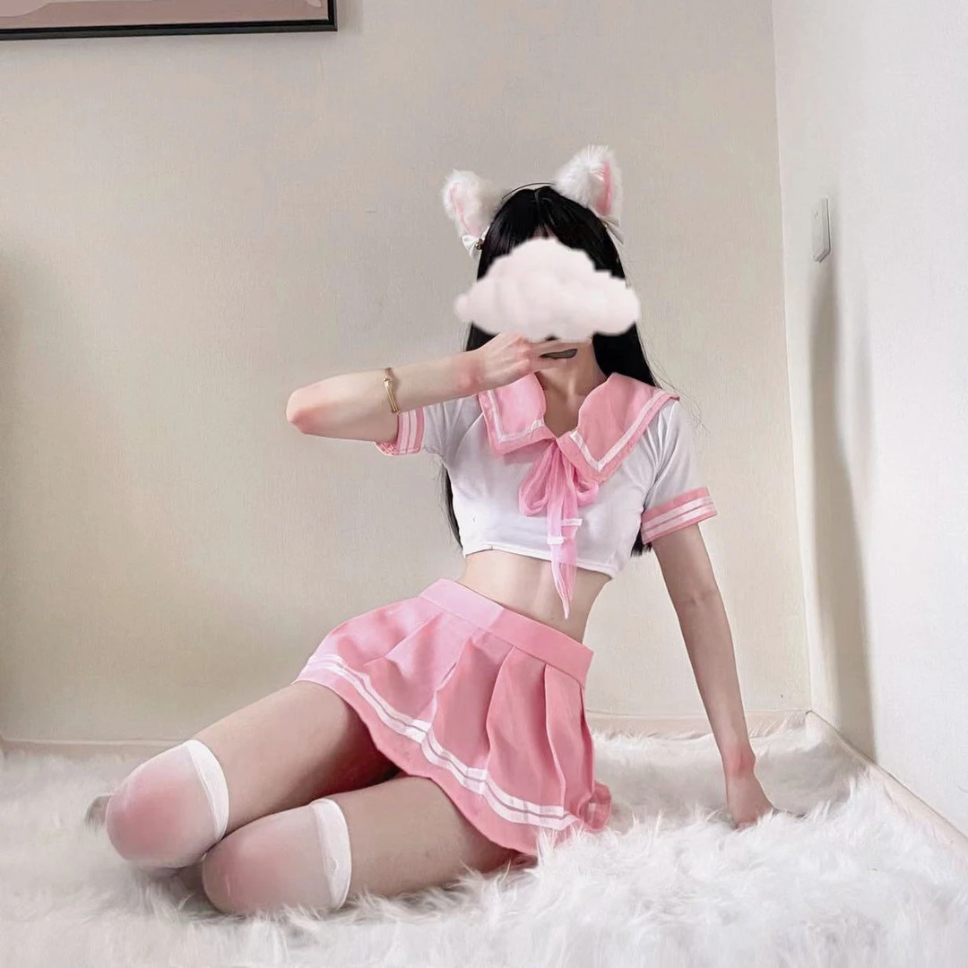 日系学妹粉红学生党纯欲JK制服水手服裙套装二次元性感小萝莉校服