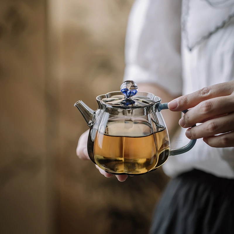璃享新品梅花小壶高硼硅玻璃高端迷你泡茶壶自带过滤功夫茶具