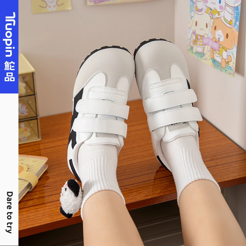 【鮀品派派鞋】2025懒人魔术贴德训鞋学生休闲运动女鞋百搭防滑鞋子