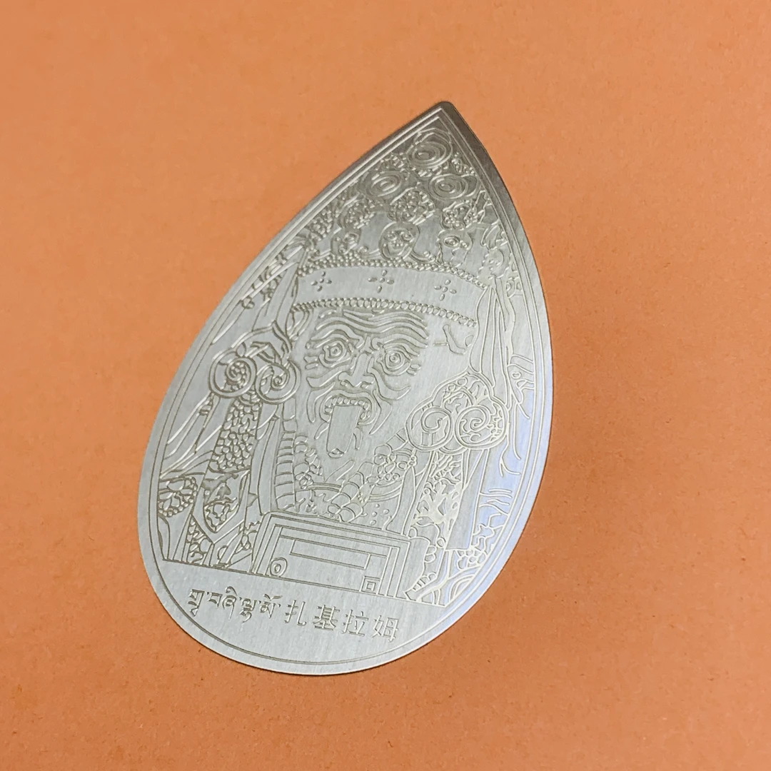 铜合金吊坠 扎基黄铜金色卡片手机贴水滴形状叶子形状 5*8CM