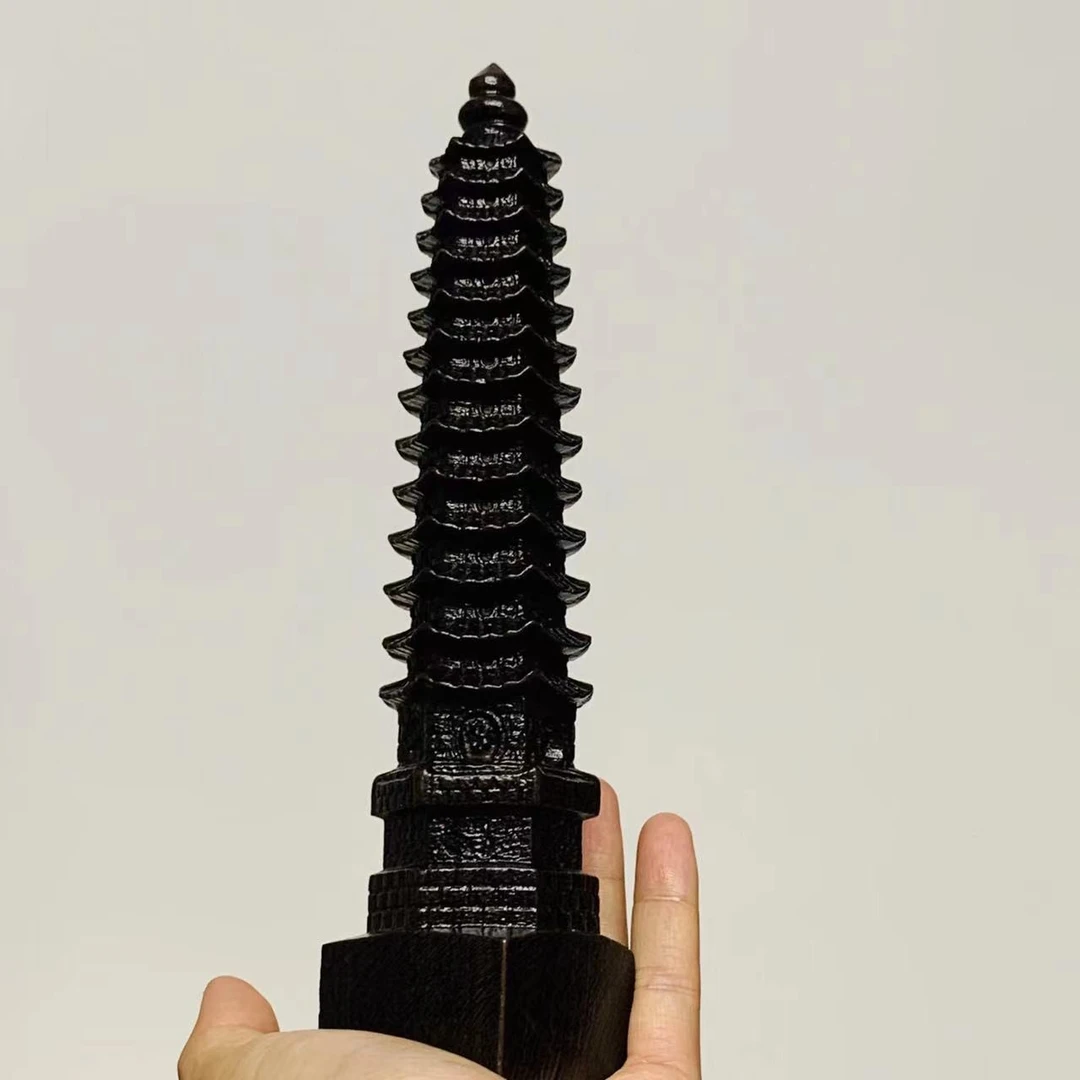 中式禅意雕刻十三层文昌塔桌面摆件工艺品（高度约20cm）书房装饰