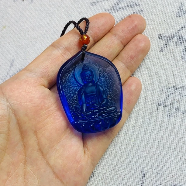 非金属布艺吊坠 蓝色药师吊坠牌（赠礼袋）