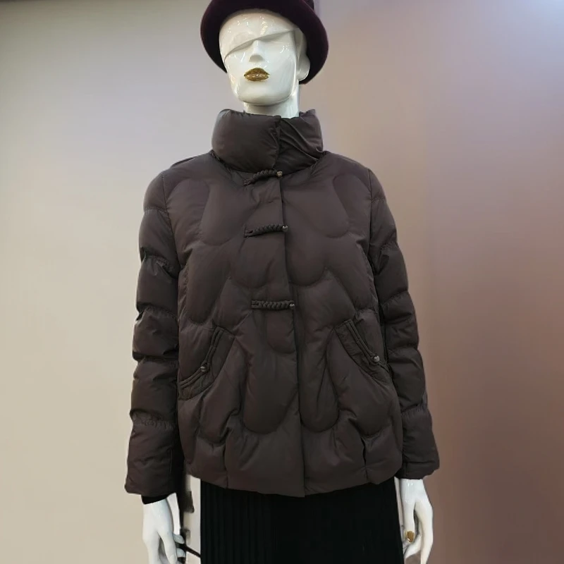 时尚立领短款防寒服妈妈装冬季高贵中老年外套