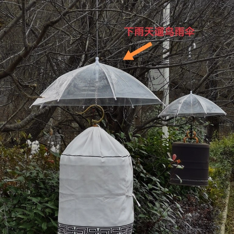 热卖遛画眉鸟 遛鸟雨伞 专用下雨天防淋湿笼子笼布 透明不遮阳光