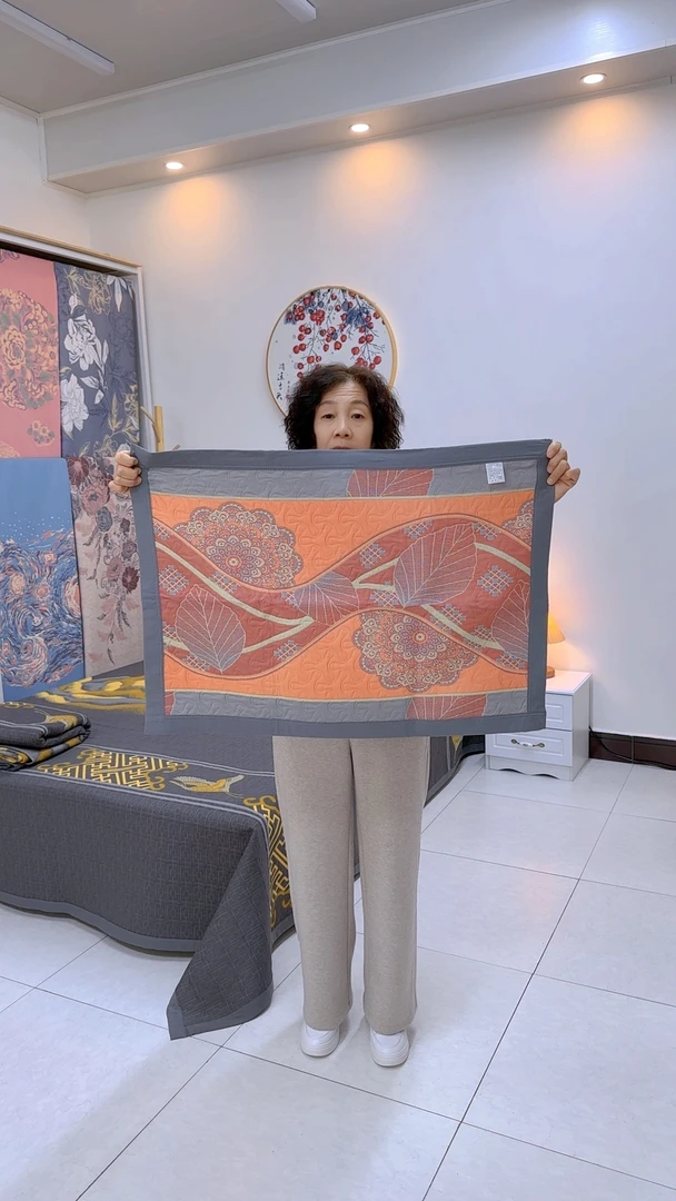 （落叶花语枕巾）52*78一对装大豆蛋白精梳棉多功能透气四季枕巾