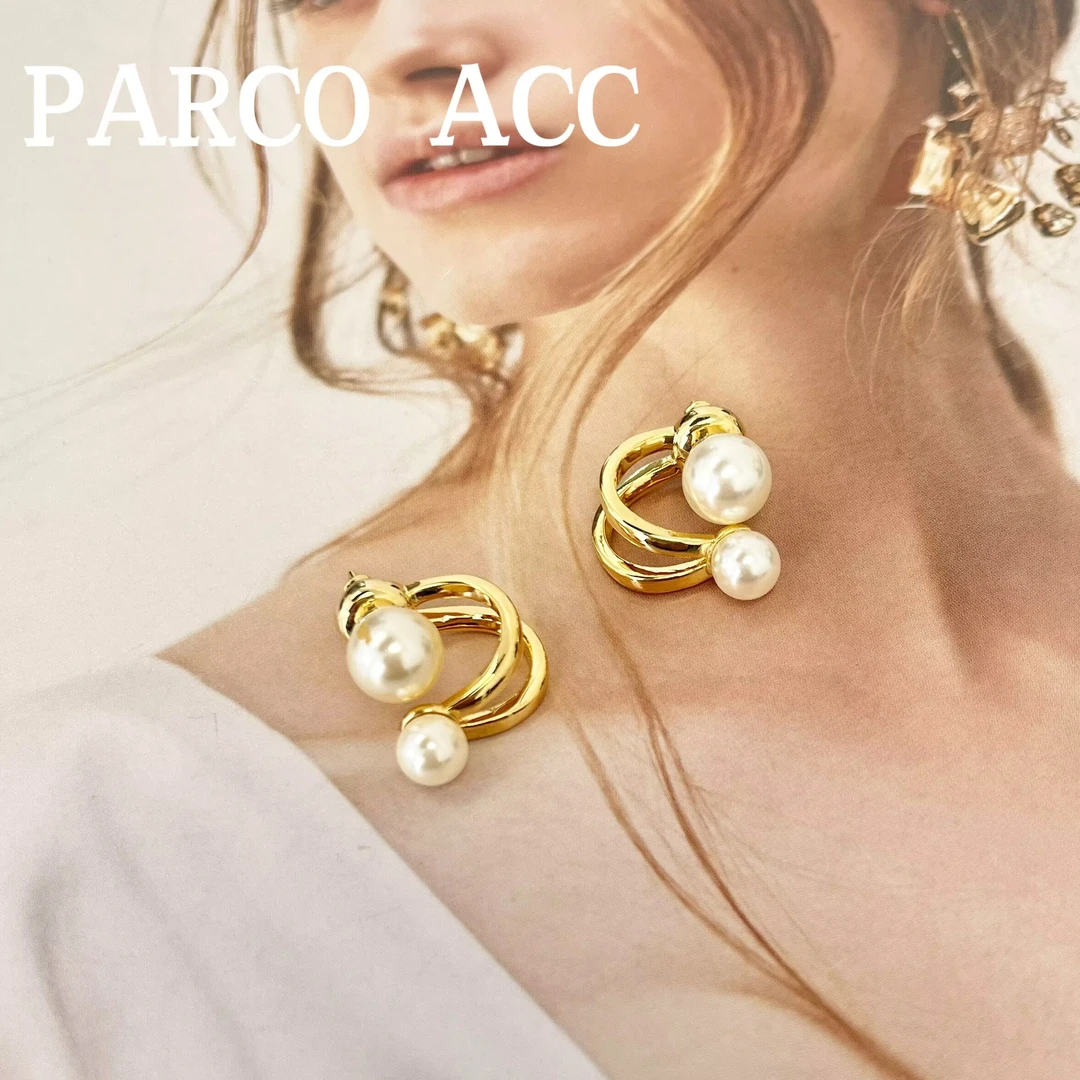 铜合金仿珍珠耳饰 H209 时尚双珠耳钉