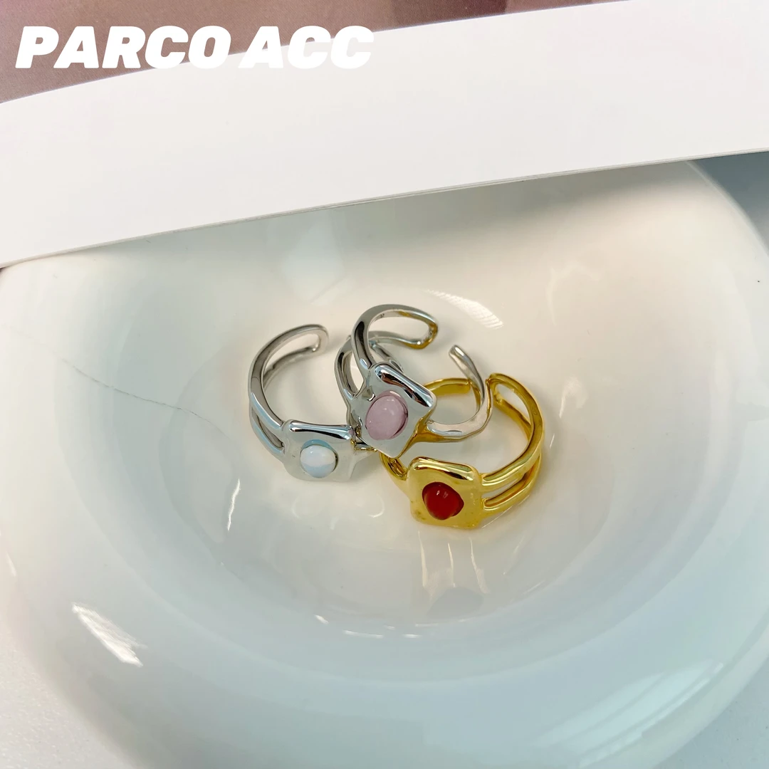 铜合金戒指 G110 法式双层小石戒指