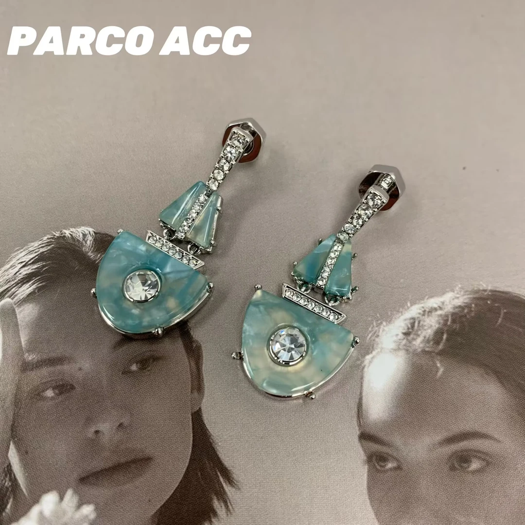 铜合金琉璃耳饰 A308 蓝色波西米亚秘境耳钉