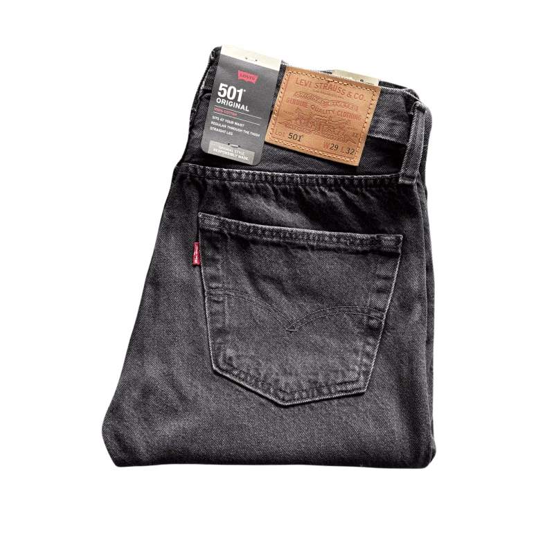 专柜正品 Levi's 501 李维斯深灰色直筒无弹男士牛仔裤