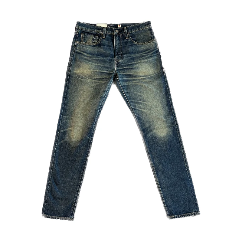 Levis512李维斯日本产午夜蓝牌赤耳修身小脚做旧男士牛仔裤
