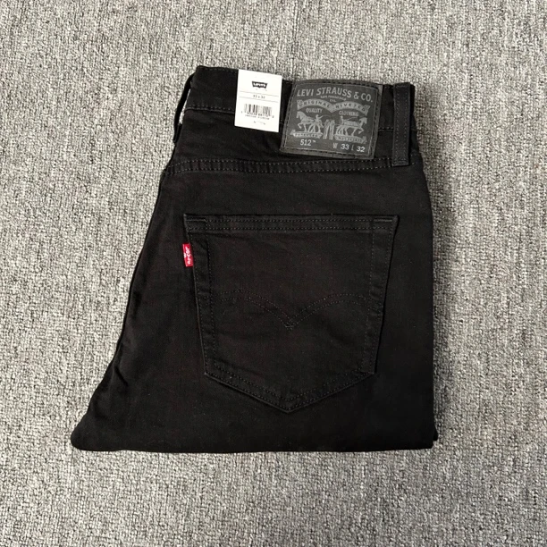 美国进口正品Levi's 512李维斯修身小脚纯黑色男士牛仔裤时尚