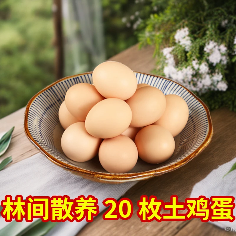 现捡现发20枚土鸡蛋笨鸡蛋正宗农村林间散养虫草鸡蛋  40g-45g/枚