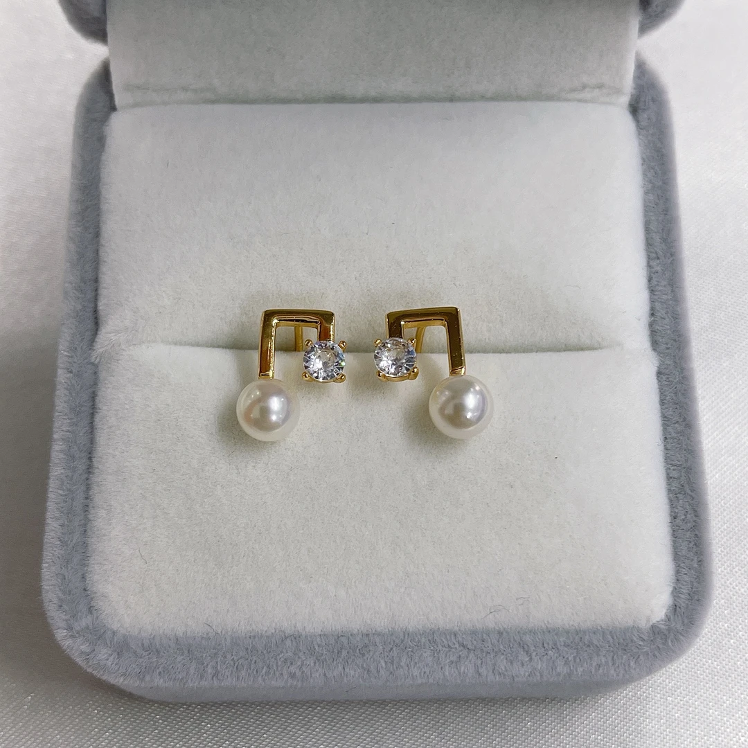 【HH】音符 | 海水AKOYA珍珠 音符设计款珍珠耳钉 S925银