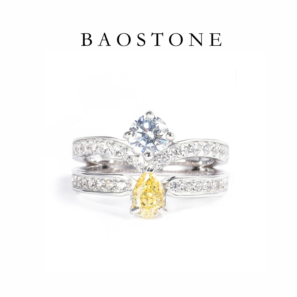 BAOSTONE 925银合成锆石戒指 【约瑟芬皇后】 满钻经典款式J171礼物