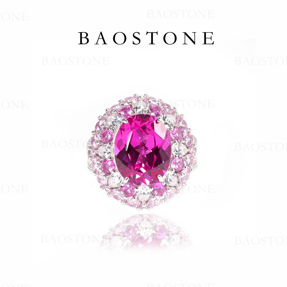 BAOSTONE 925银合成锆石戒指 【浓情挚爱】电光马亨盖奢华戒指XJ122