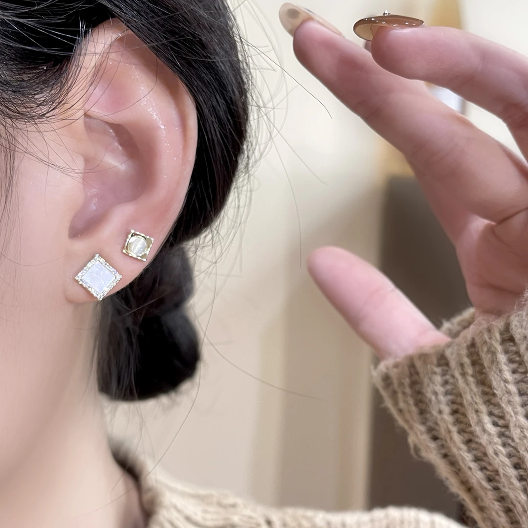 韩芸汐 A-91 简约几何耳钉套装女小巧精致气质耳饰