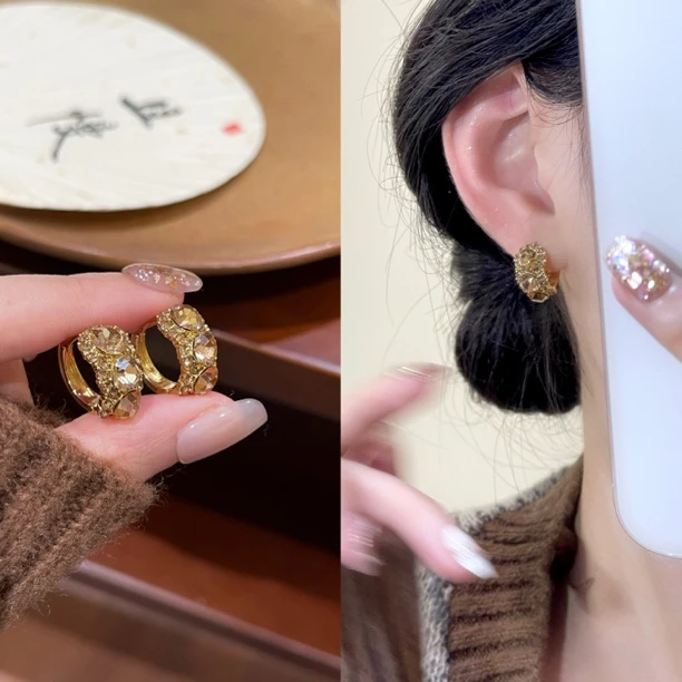 铜合金耳饰 韩芸汐  A-188 耳饰肌理不规则女气质小众设计感耳扣