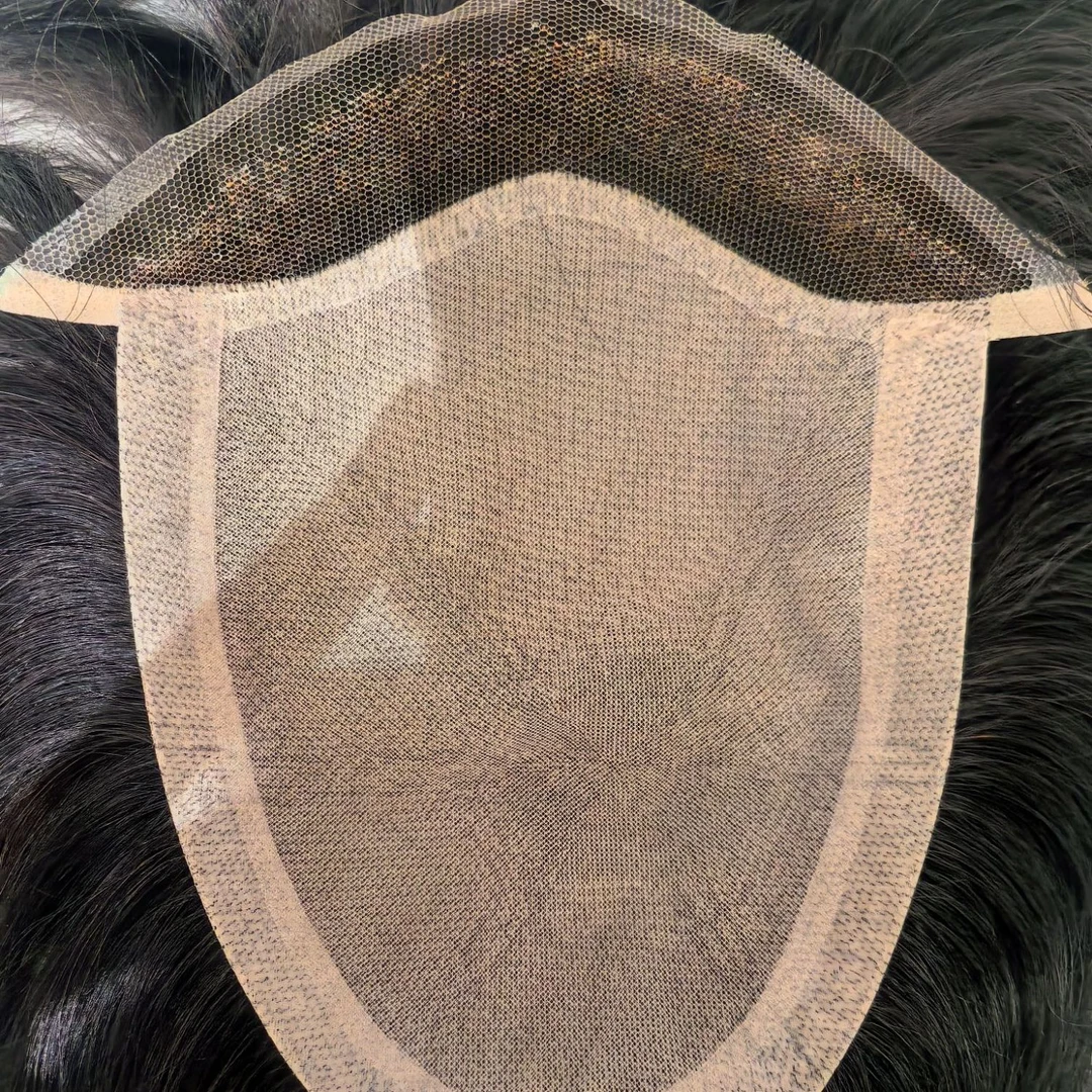 极客侠实体店男士假发补发片高端唐风彩高端随意分缝真头顶补发块