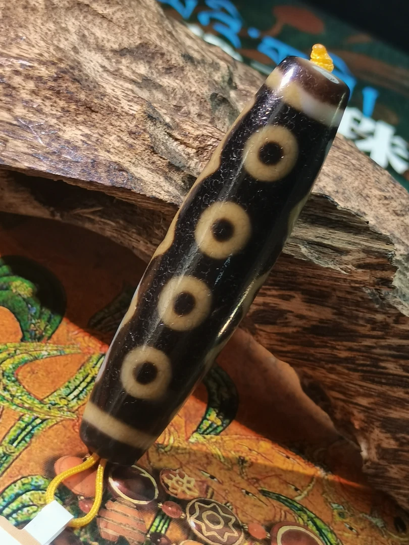 藏传至纯老虫黑金系列七眼九眼石页岩玛瑙玉髓锁骨链吊坠