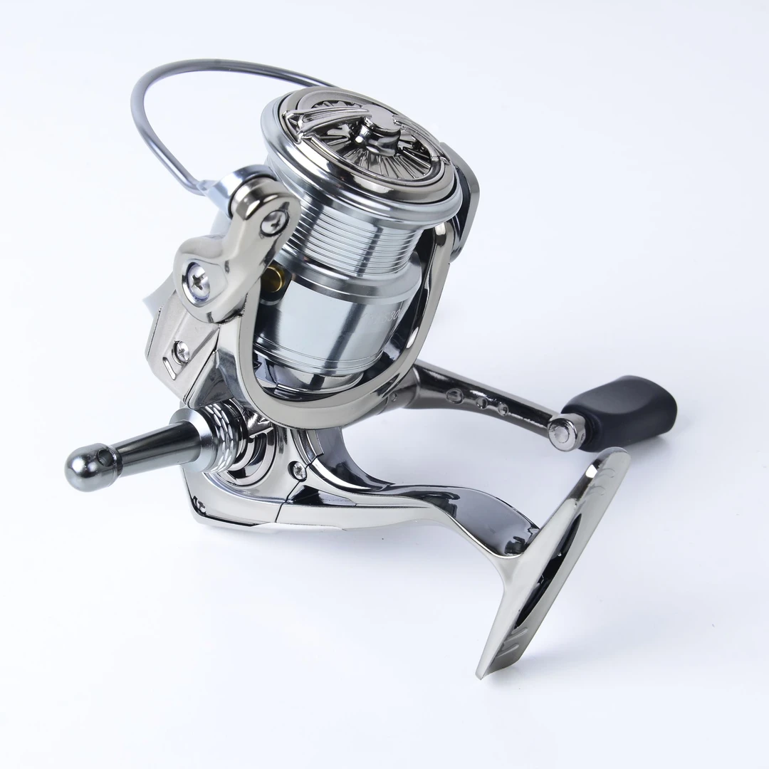 银色双摇臂微物渔轮 电镀双摇臂