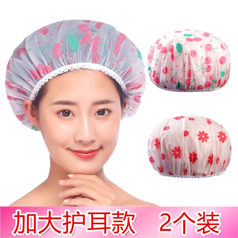 【2个装】浴帽防水时尚成人女洗澡帽沐浴帽可爱头套厨房防油烟帽