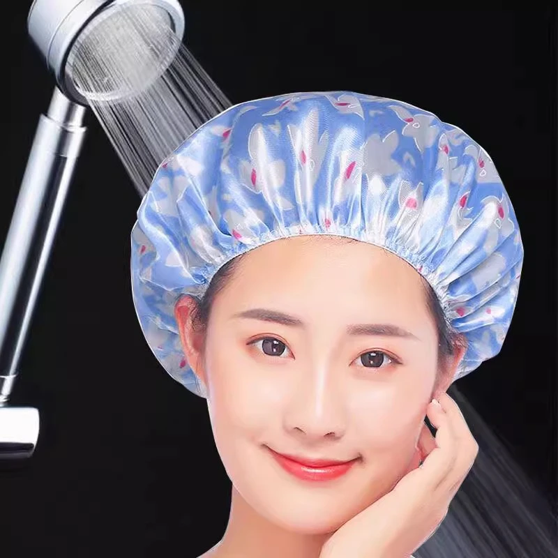 防水浴帽可爱女款成人加厚淋浴洗澡沐浴帽大号厨房帽子防油烟帽