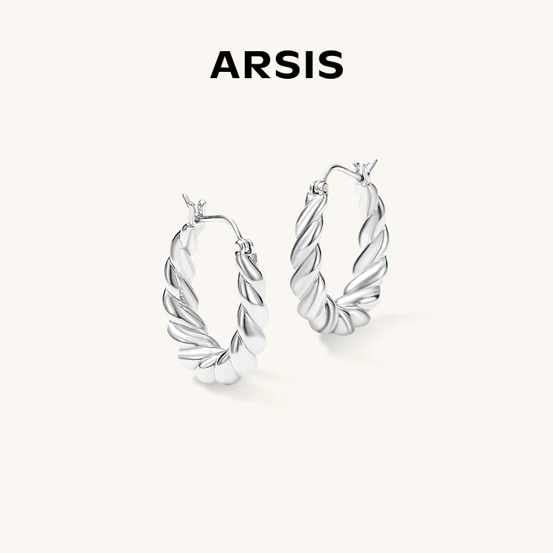 Arsis自由搭配麻花耳圈小众轻奢设计520礼物