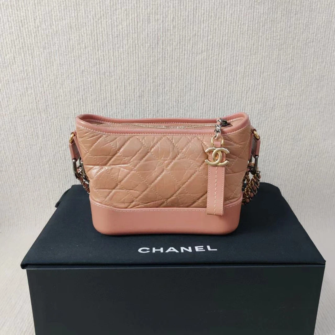 95新 Chanel/香奈儿 小鱼儿/4082820/经典粉色小号流浪包