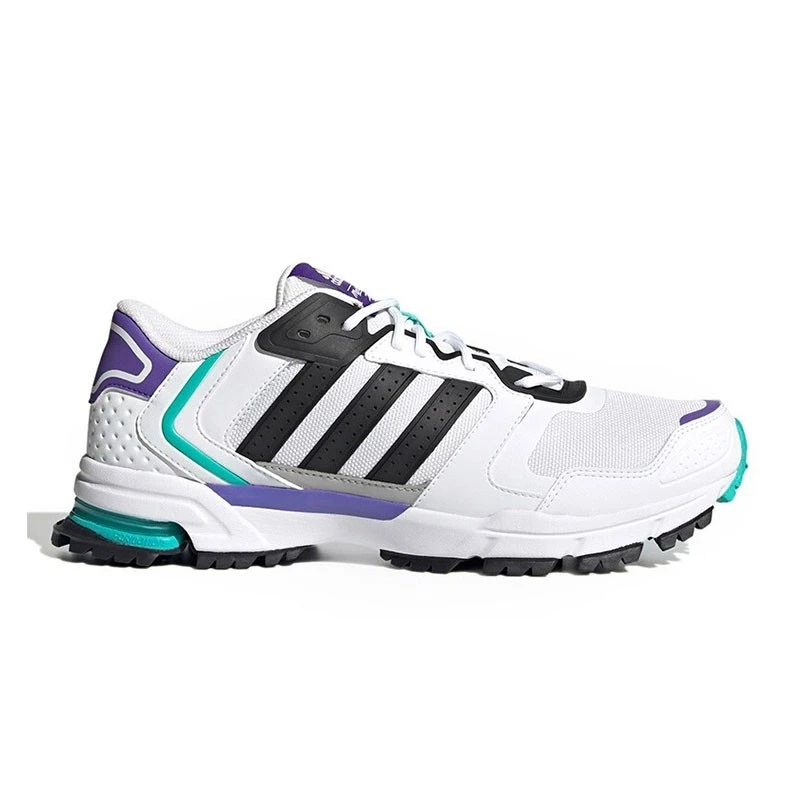 adidas Marathon 2K舒适耐磨低帮跑步鞋男款白黑紫GY6596