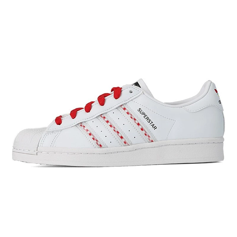 adidas r耐磨轻便低帮板鞋男女同款白红黑FZ2822