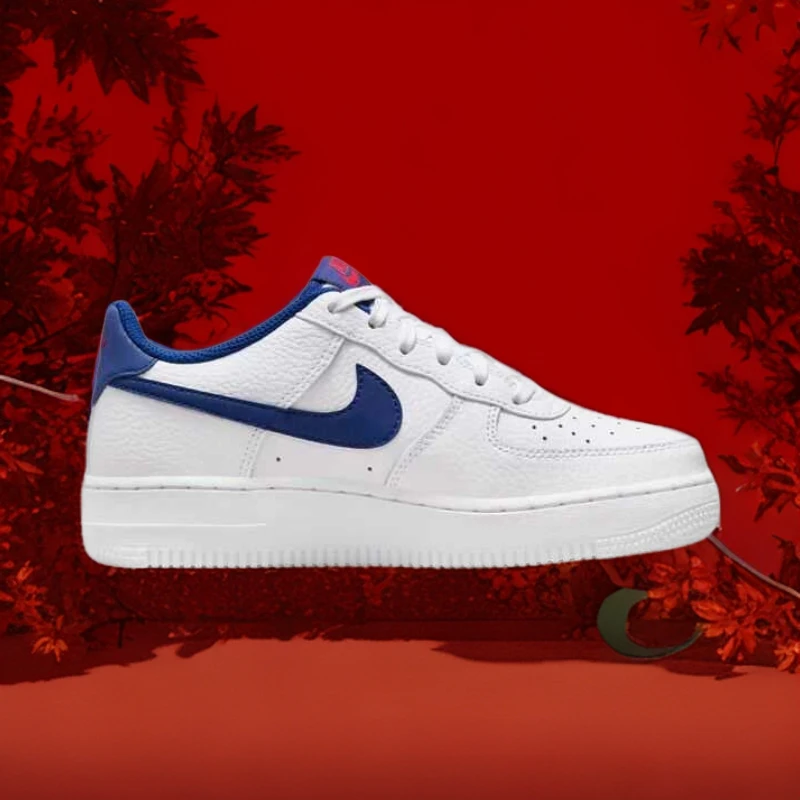 (微瑕)Nike Air Force 1休闲白蓝低帮板鞋Gs蓝白CT3839-101