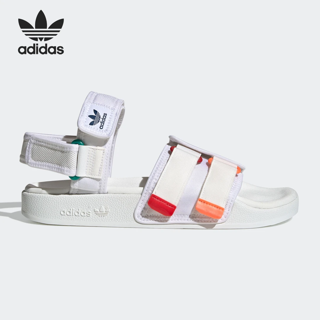 adidas originals Adilette运动凉鞋男女同款白橙GZ8828