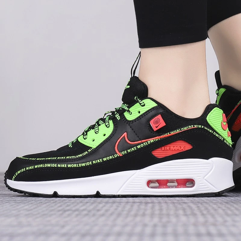 【微瑕TZ】Nike 舒适减震防滑低帮马拉松跑步鞋GS黑红绿CV7665-001