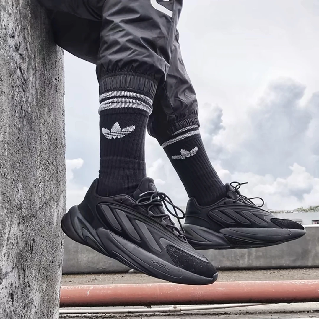 adidas 黑yeezy黑武士复古休闲运动防滑透气老爹鞋新款黑色H03131