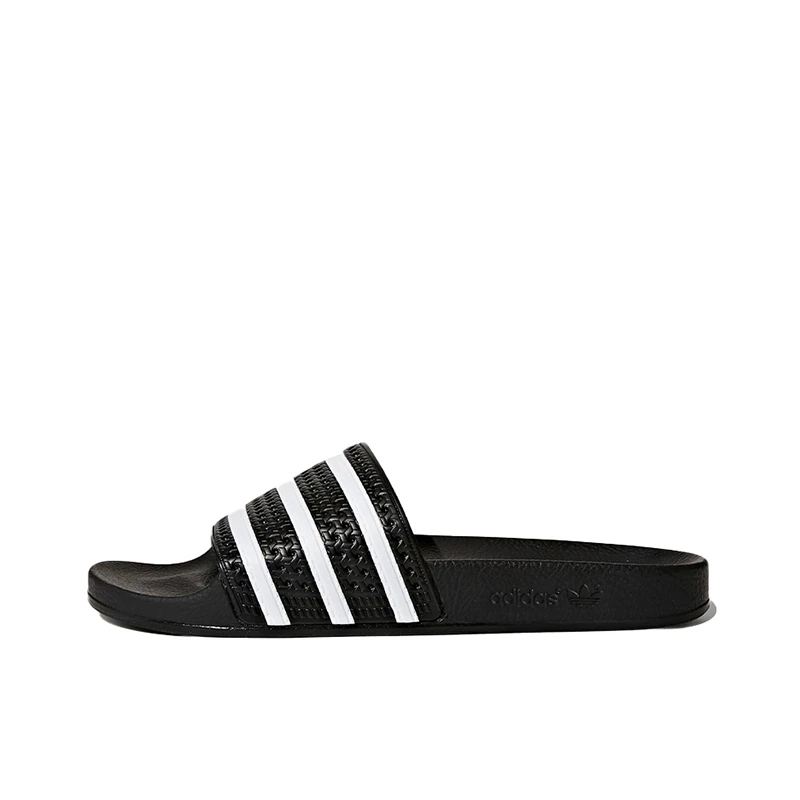 adidas originals Adilette 拼接 运动拖鞋男女同款 黑白280647