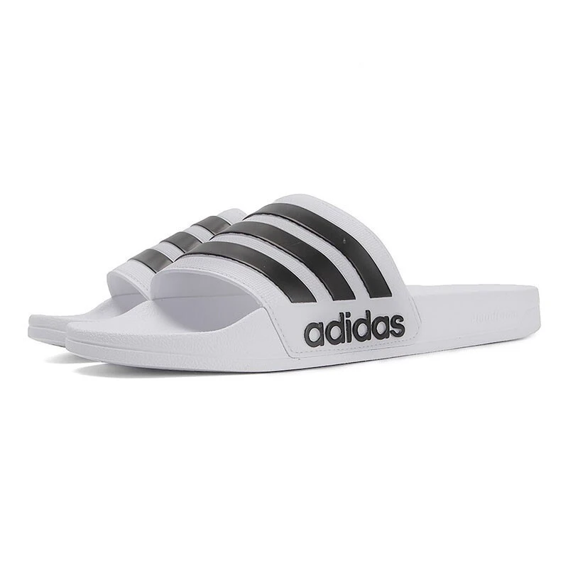 adidas Adilette Shower防滑耐磨运动拖鞋男女同款白黑AQ1702