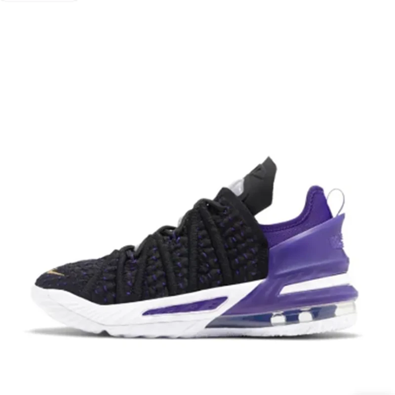 【微瑕PP】Nike  圆头系带防滑减震耐磨低帮篮球鞋黑紫CW2760-004