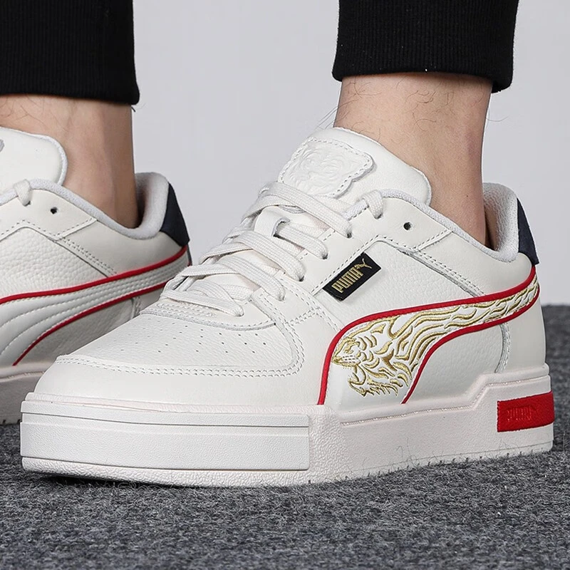 PUMA 虎年新年款国风刺绣低帮板鞋男女同款米白色386359-01