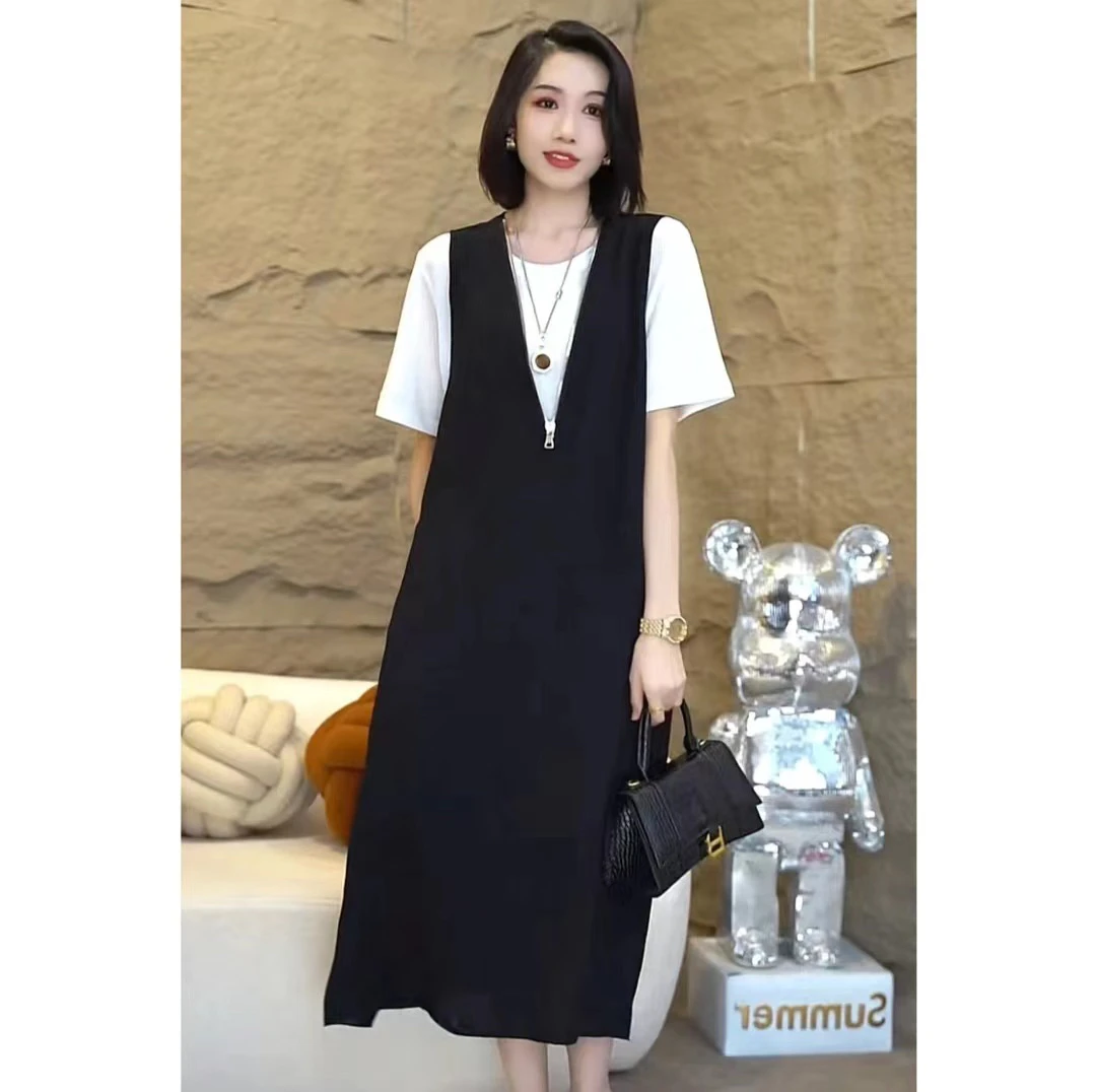 气质两件套裙子套装2024新款洋气时髦休闲短袖流行时尚女装