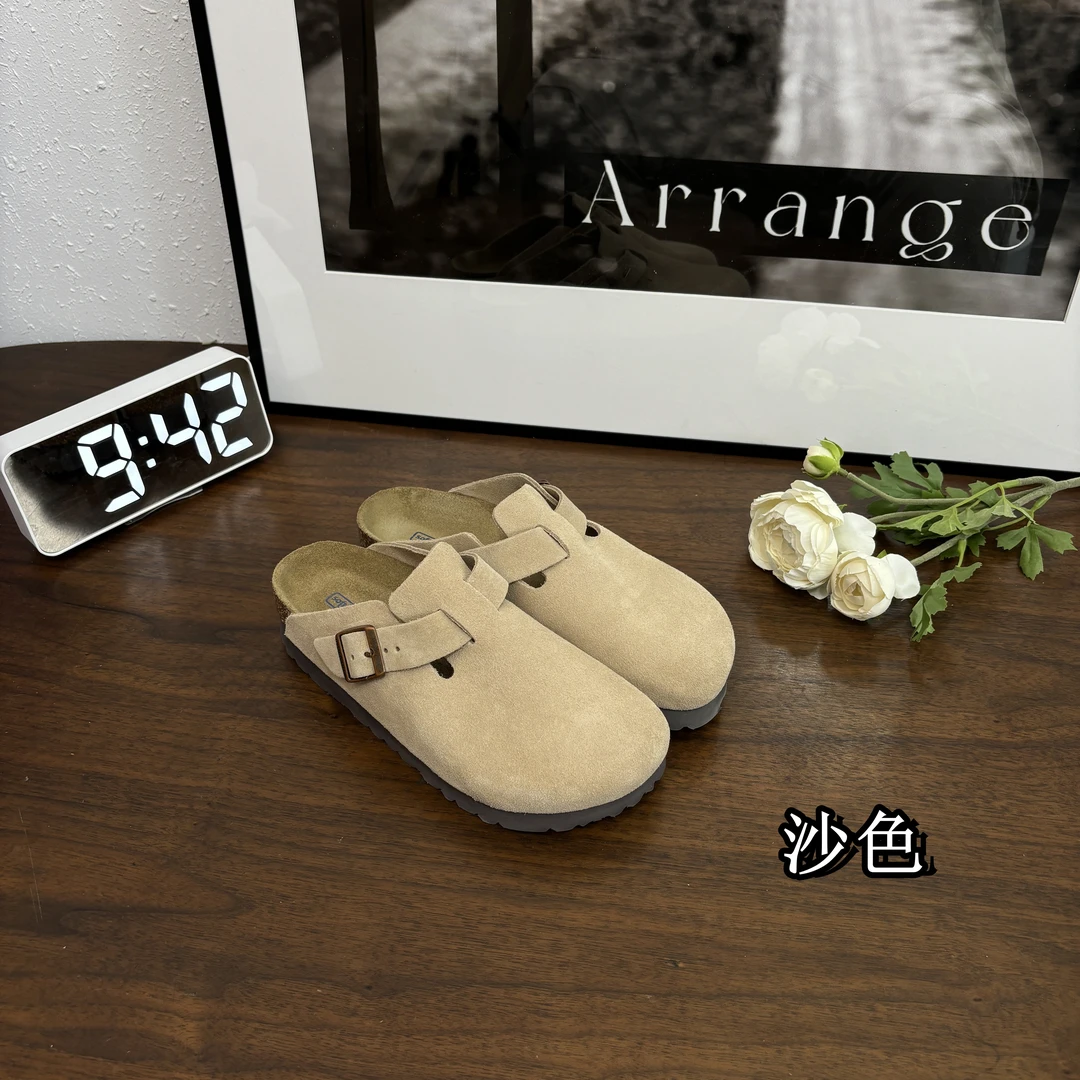 【4.5cm半包】纯原版全牛皮勃肯半包女鞋软木包头博肯拖鞋