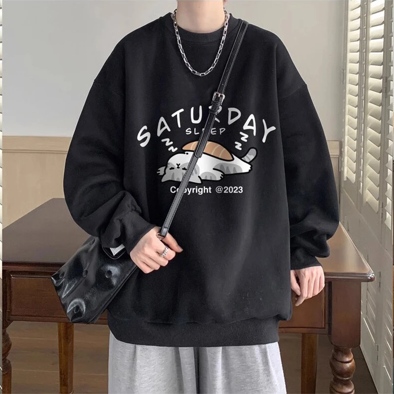 胖子大码80-300斤韩版卡通动漫休闲慵懒风个性别致设计抗起球卫衣