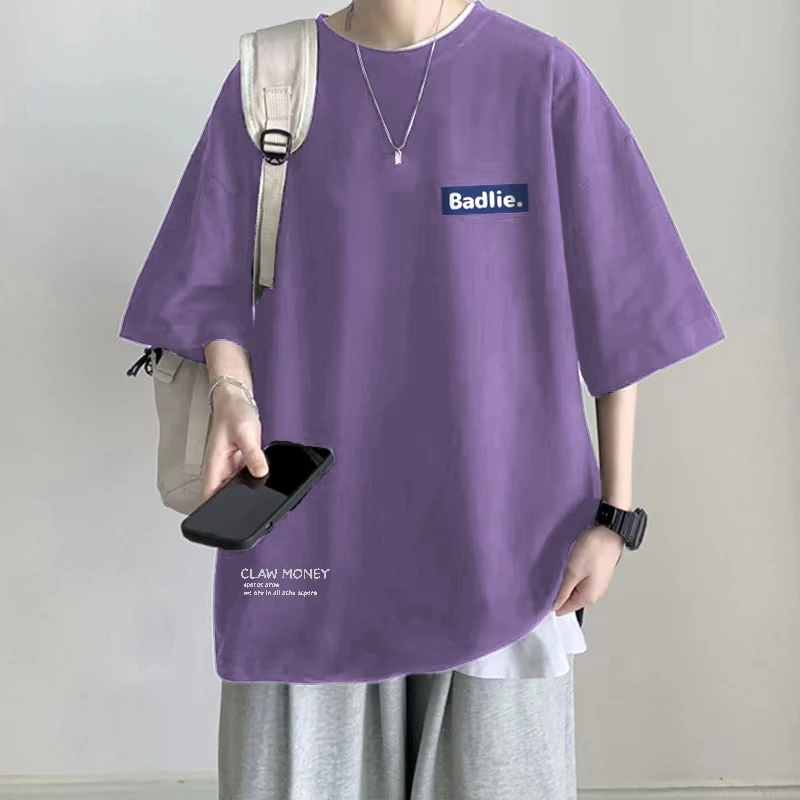 100%纯棉加肥加大码胖子2-300斤夏季潮流宽松休闲t恤男青少年学生