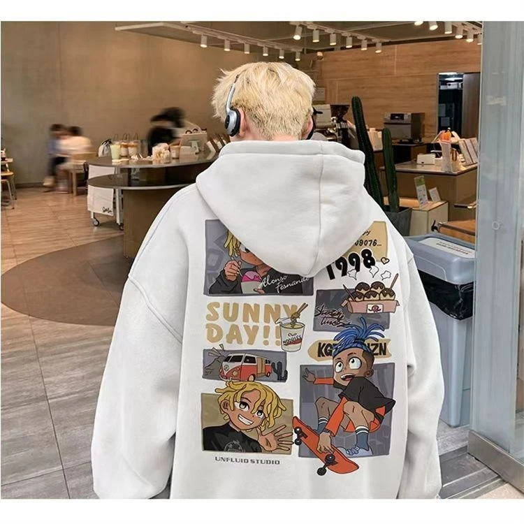 胖子大码300斤韩版青春活力卡通动漫时尚氛围感休闲宽松保暖卫衣